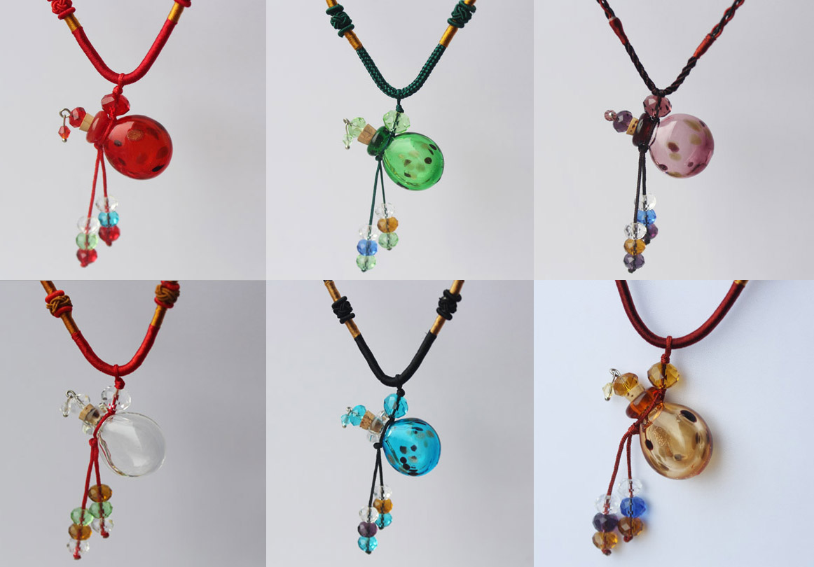 Murano Glass Perfume Necklaces (with cord)