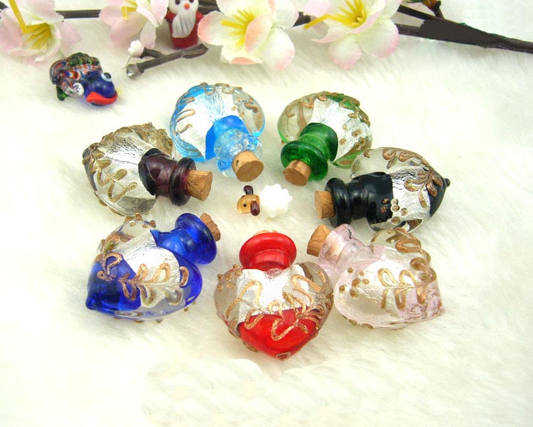 Murano Glass Essential Oil Vial Heart (28MMx25MM)