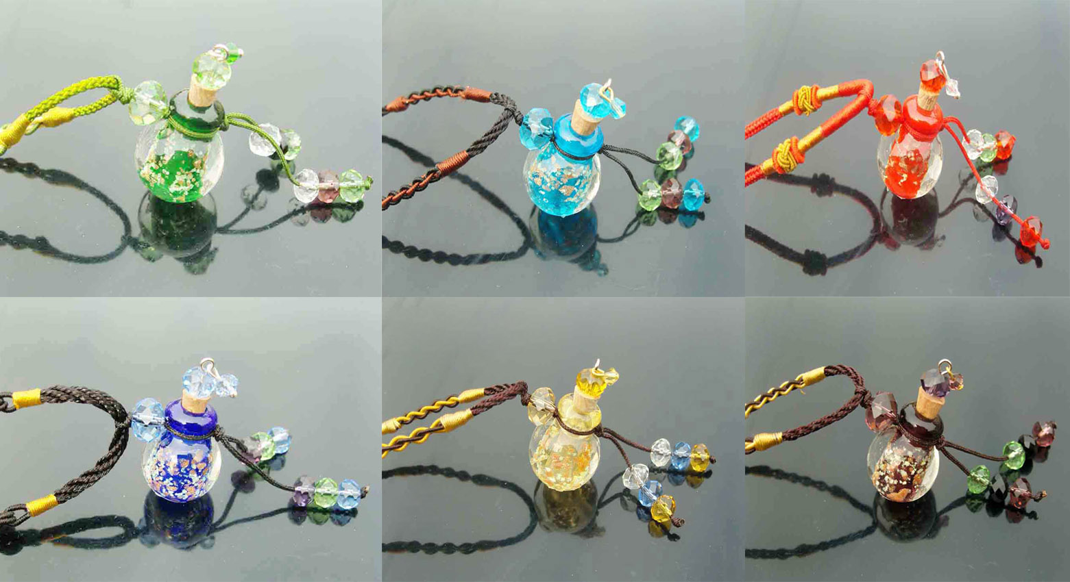 Luminous Murano Glass Perfume Necklaces (with cord)