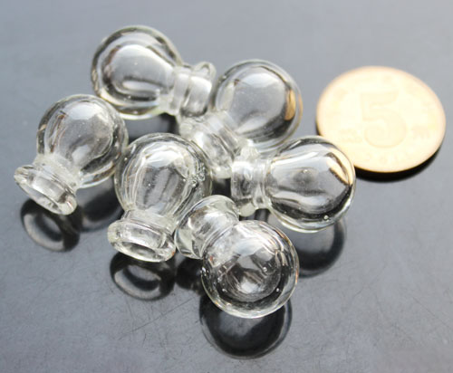 Murano Glass Essential Oil Vial Crystal Ball Clear (15X19MM,0.5ML)