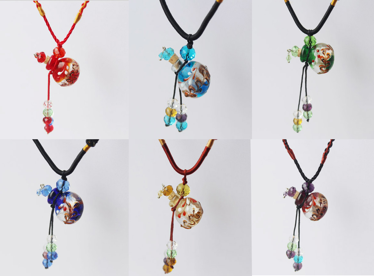 Murano Glass Perfume Necklaces (with cord)