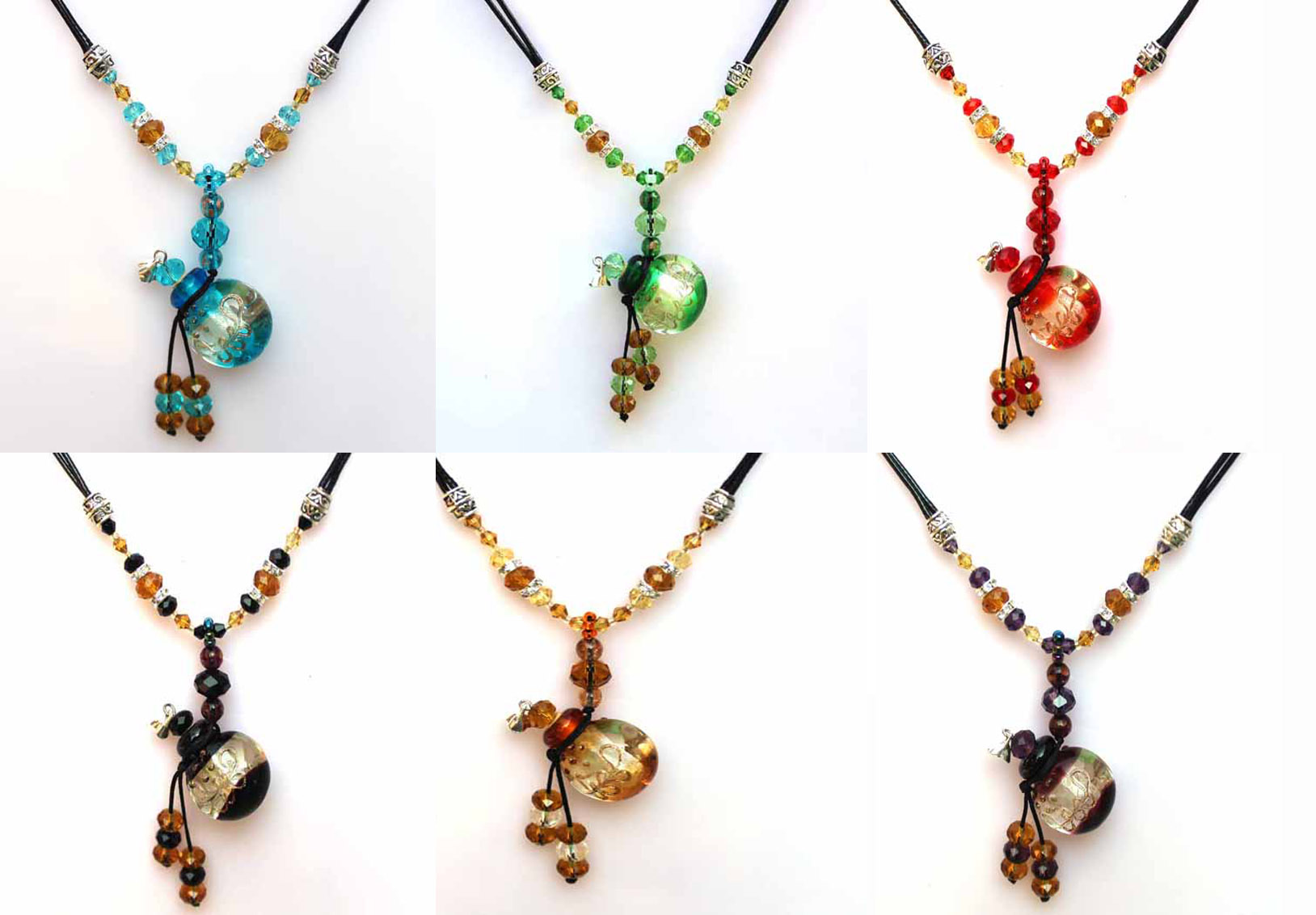 Murano Glass Perfume Necklaces (with cord)