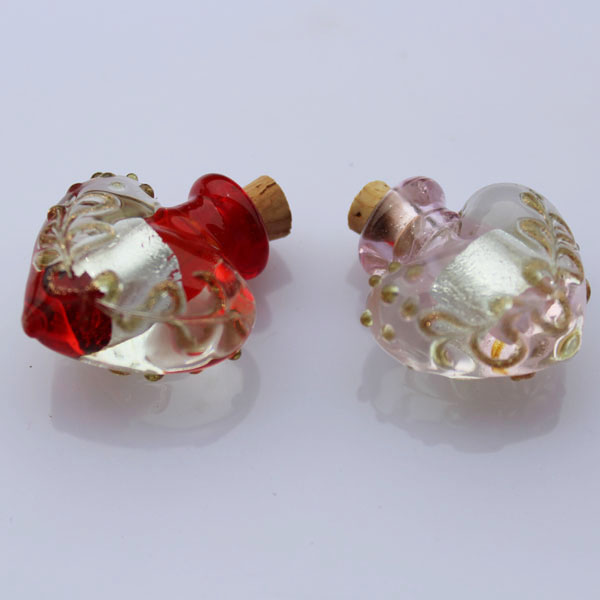 Murano Glass Essential Oil Vial Heart (25X27MM,0.50ML)