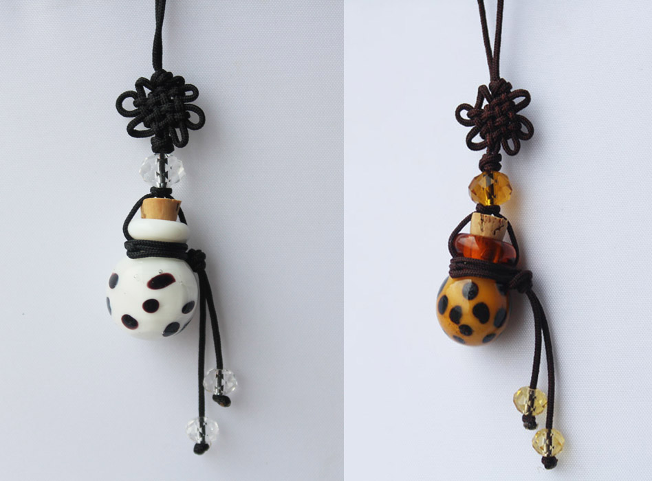 Murano Glass Perfume Cellphone Strap Leopard Ball