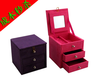 Velvet Drawer Jewelry Box (Assorted Colors)