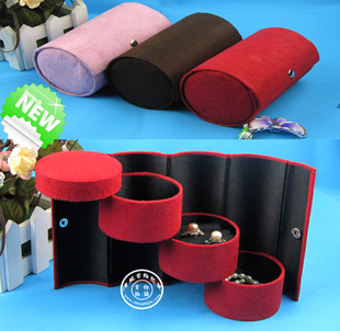 Velvet Cylinder Jewelry Box (Assorted Colors)