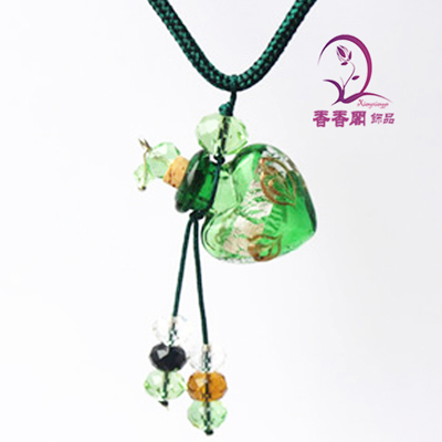 Murano Glass Perfume Necklace Heart To Heart (with cord)