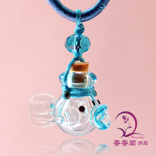 Murano Glass Perfume Necklace Fish(with cord)