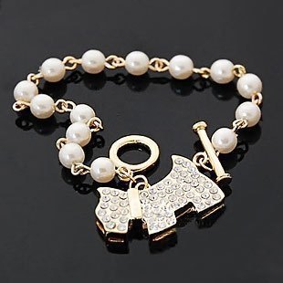 Shiny Pearl Dog Bracelets