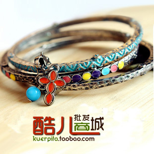 Alloy Knitted Twisted Wide Bangles 