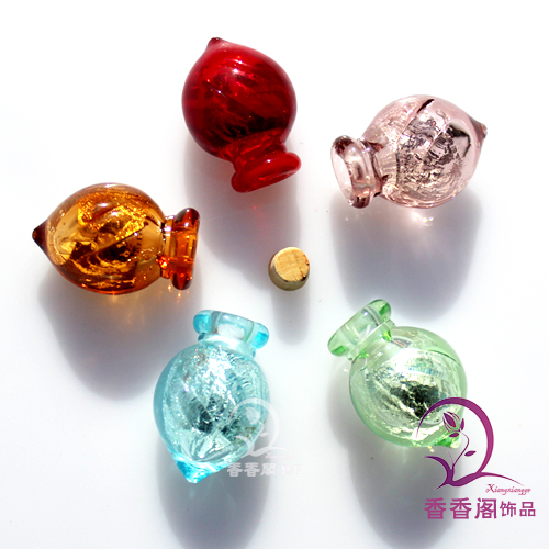 Murano Glass Essential Oil Vials Peach Heart(17X25MM,0.25ML)