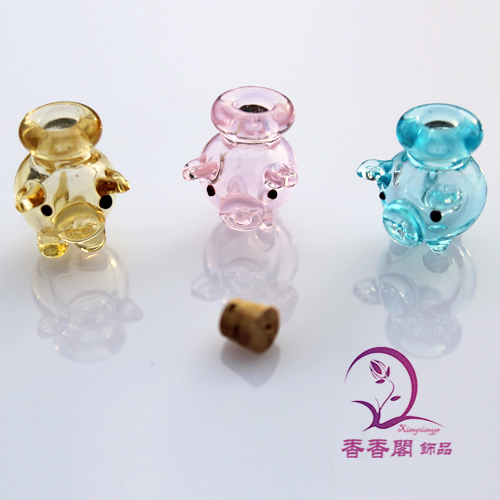 Murano Glass Essential Oil Vial Pig (20X20MM,0.25ML)