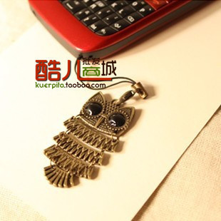 Retro Owl Cell Phone Charms 