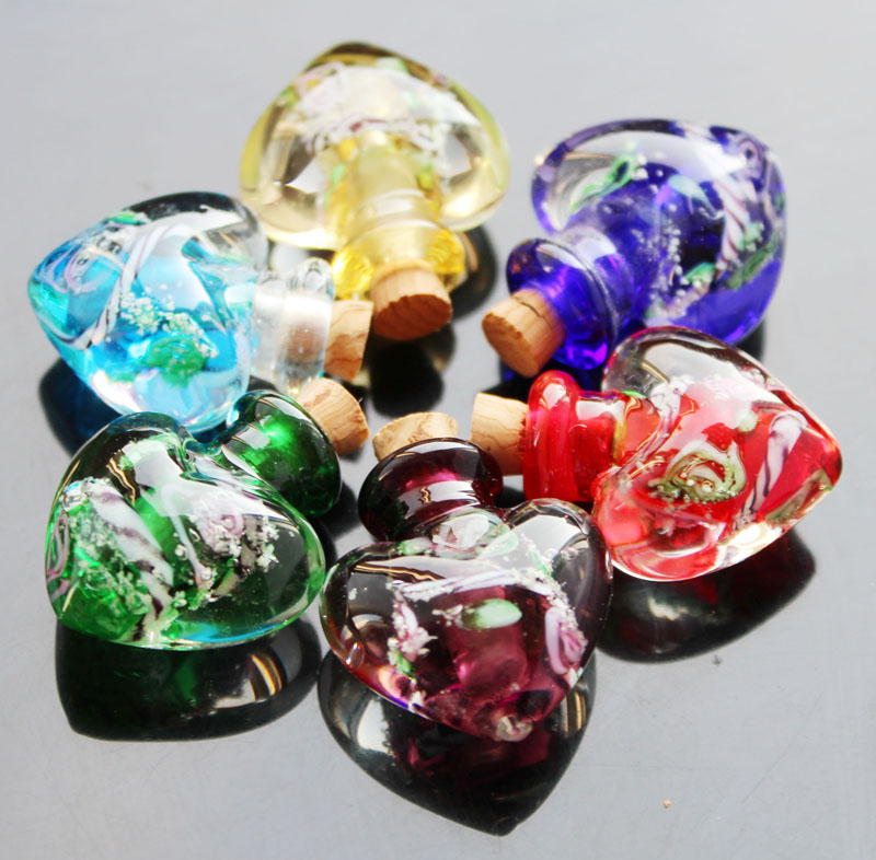 Luminous Murano Glass Essential Oil Vial Flower Heart (25X27MM,0.25ML)
