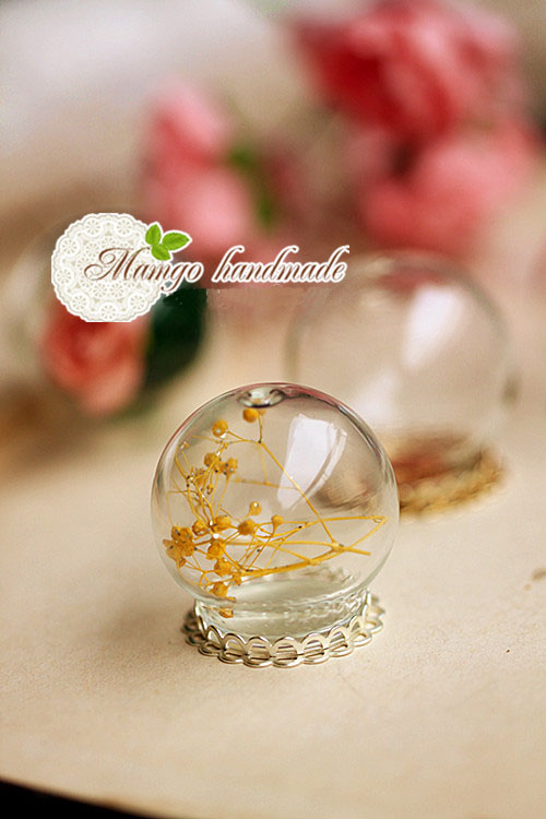 25MM 30MM Ball Glass Globe Necklaces(Assorted Pendant Base Colors)