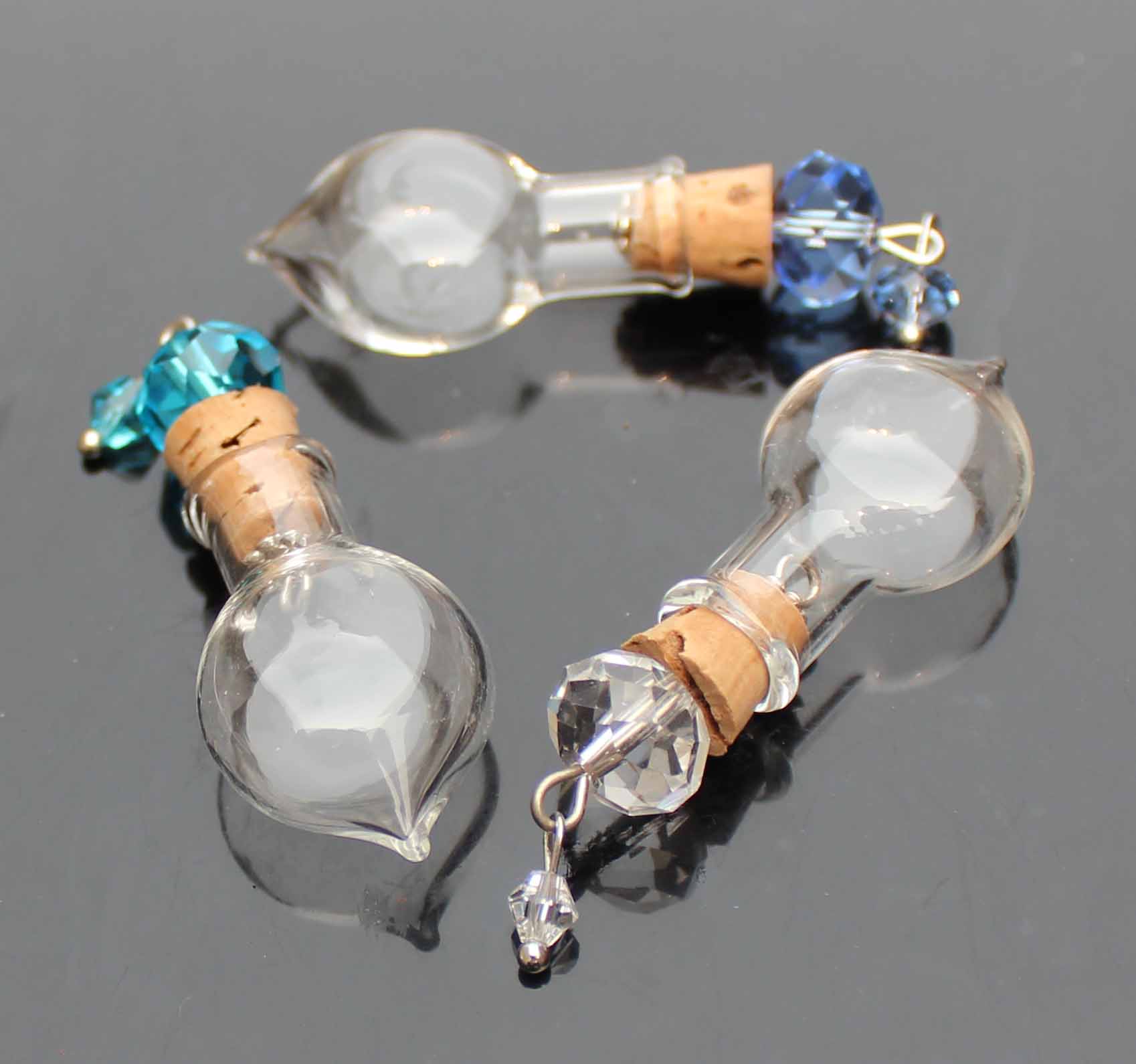 8MM Glass Vials With Crystal Beaded Corks