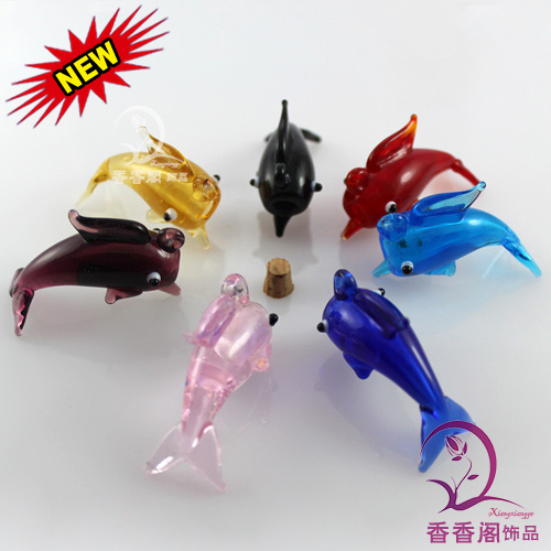 Murano Glass Essential Oil Vial Dolphin(22X36MM,0.25ML)