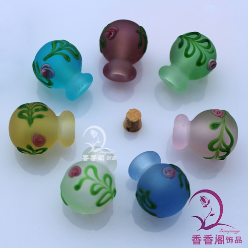Murano Glass Essential Oil Vial Flower Ball(18MM Dia,0.25ML)