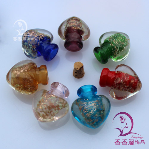 20x22MM Murano Glass Essential Oil Vial Small Heart