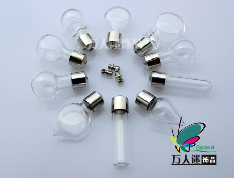 8MM Glass Vials(Preglued nickel-plated screw caps,assorted designs)