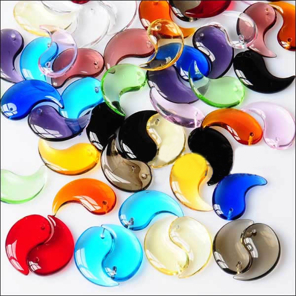 YinYang Gems Pendants For Carving (Assorted colors)