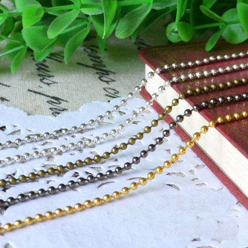 Ball Chain(sold in per package of 10Meters,3 Colors Available Gold,Silver,Bronze)