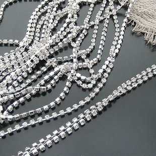 Rhinestone Chain(2 Colors Available Gold,Silver,sold in per package of 20cm)