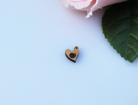 10X11MM Wooden Charms Heart