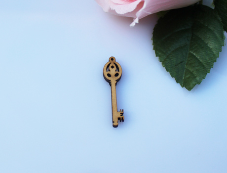 10x38MM Wooden Charms Key