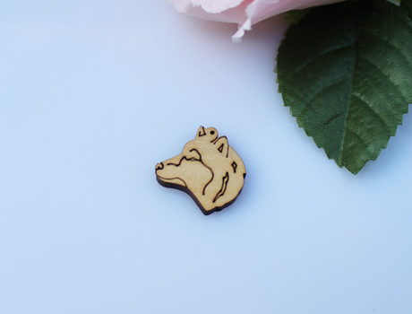 21x23MM Wooden Charms Wolf