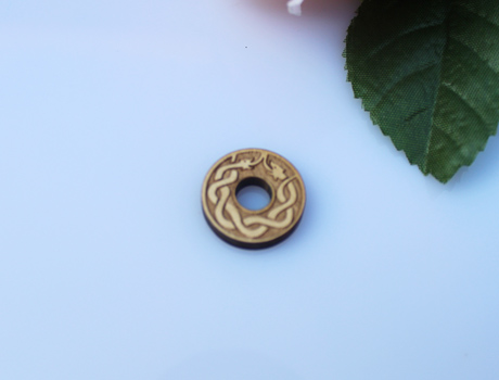 20MM Wooden Charms Double Snakes