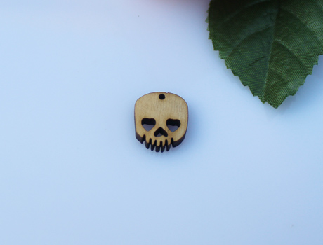 15x17MM Wooden Charms Skull