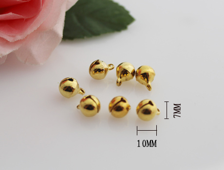 10x7MM Golden Color Fancy Small Bells(Sold in per package of 50pcs)