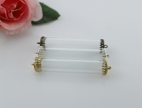 28X12/60X12MM Glass Tube Bottle With Both Crown Metal Caps