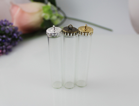 60X12MM Glass Tube Bottle With Crown Metal Caps
