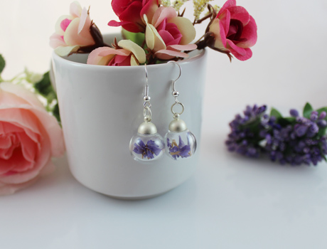16MM Glass Globe Ball Earrings (Sold in per pairs)