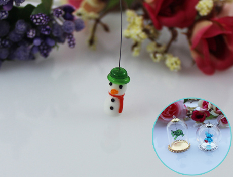 16x8MM Snowman With Hanging Iron Wire 