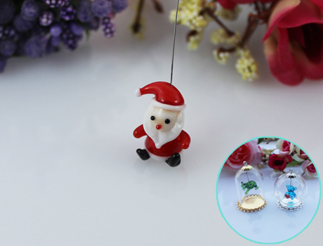 15x10MM Santa With Hanging Iron Wire