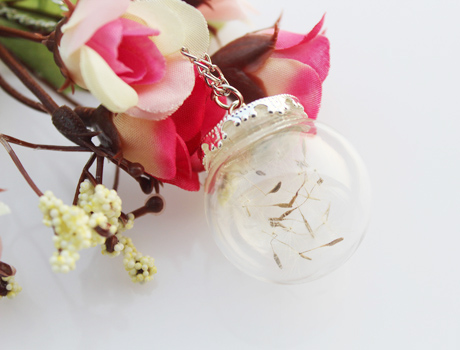 30MM Dandelion Real Seed Glass Globe Necklace
