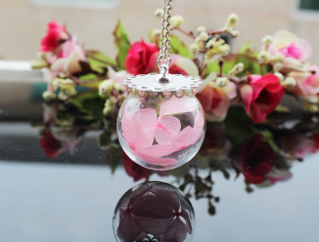 30MM Glass Globe Flower Necklace