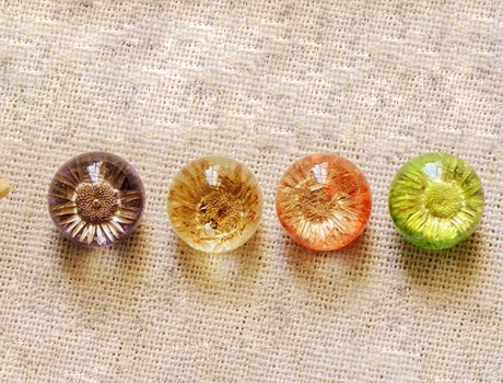 10MM SMALL BALL Pressed flower necklace pendant (Mixed Colors)