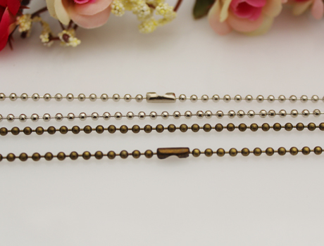 68CM 2mm Ball necklace chains with matching connector