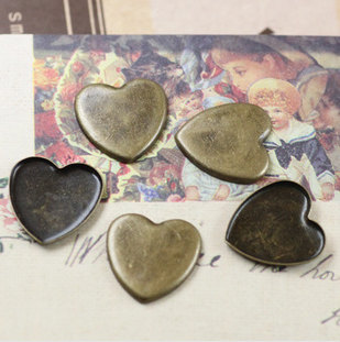 10/12/14MM Antique Bronze Heart Base Settings