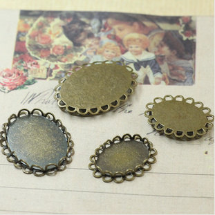  13X18/25x18mm Antique Bronze Brass Pasted Oval Settings