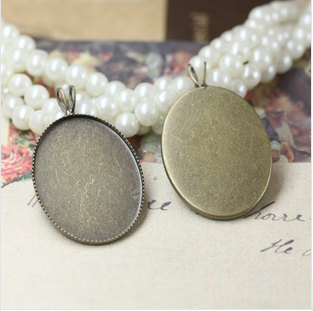18X25MM Antiqued Bronze Oval Shape WITH Two Loops Match