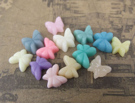 8mm Resin butterfly and flower beads (Assorted colors)