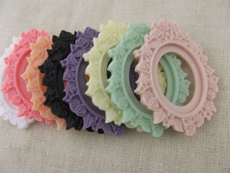 30x40mm pad Large Resin Flower Oval flower Base Setting(Assorted colors) HD314