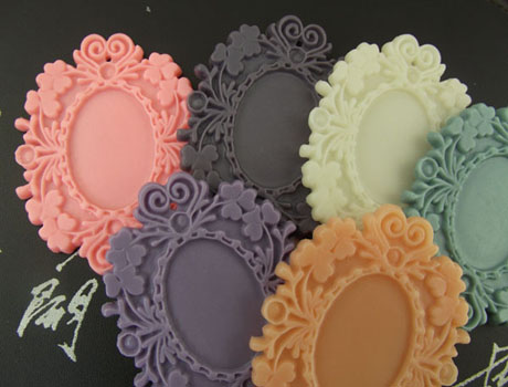 38X49mm Lacy Resin Base Setting Charms(Assorted colors)