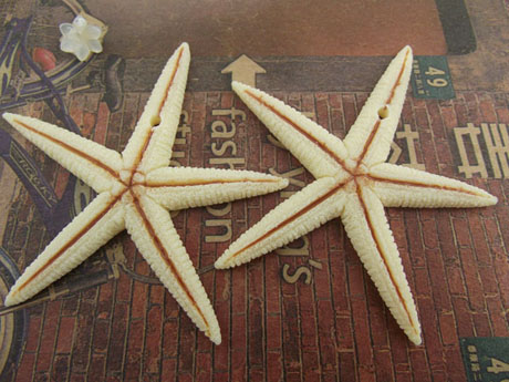 50X55mm Light Yellow Resin Starfish Pendants Charms
