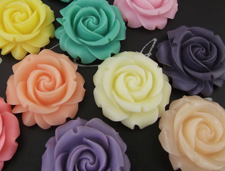 30MM Cabbage Rose Resin Flower of Assorted Colors - HD118
